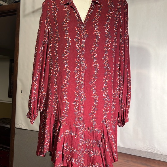 Free People Dresses & Skirts - FREE PEOPLE, SML, boHo, button-down tunic dress, floral